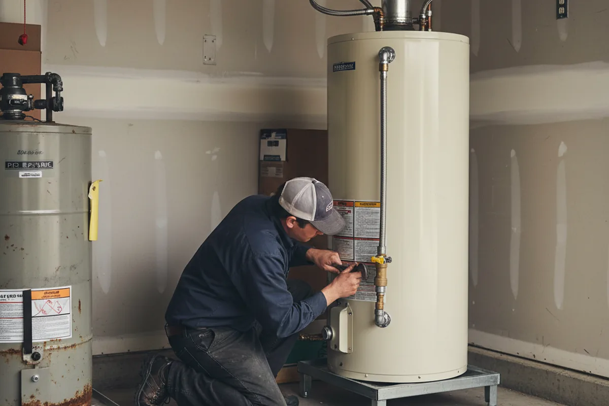 Water heater and shutoff valve replacement in Sibley